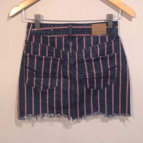 π American Eagle Denim Stripe Mini Skirt XS - Picture 4 of 7